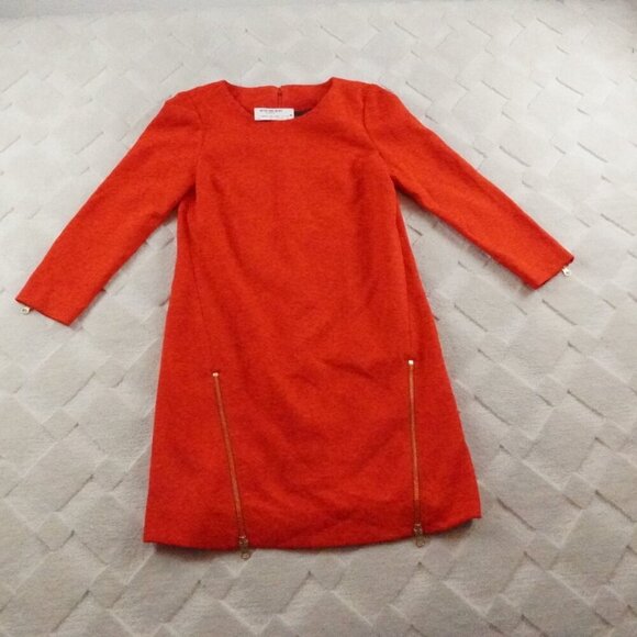 J. Crew Double Zip Shift Dress Womens 0 Red - Picture 1 of 13